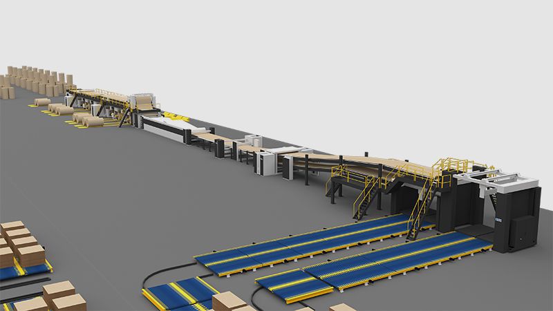 Système de convoyage de cartons ondulés